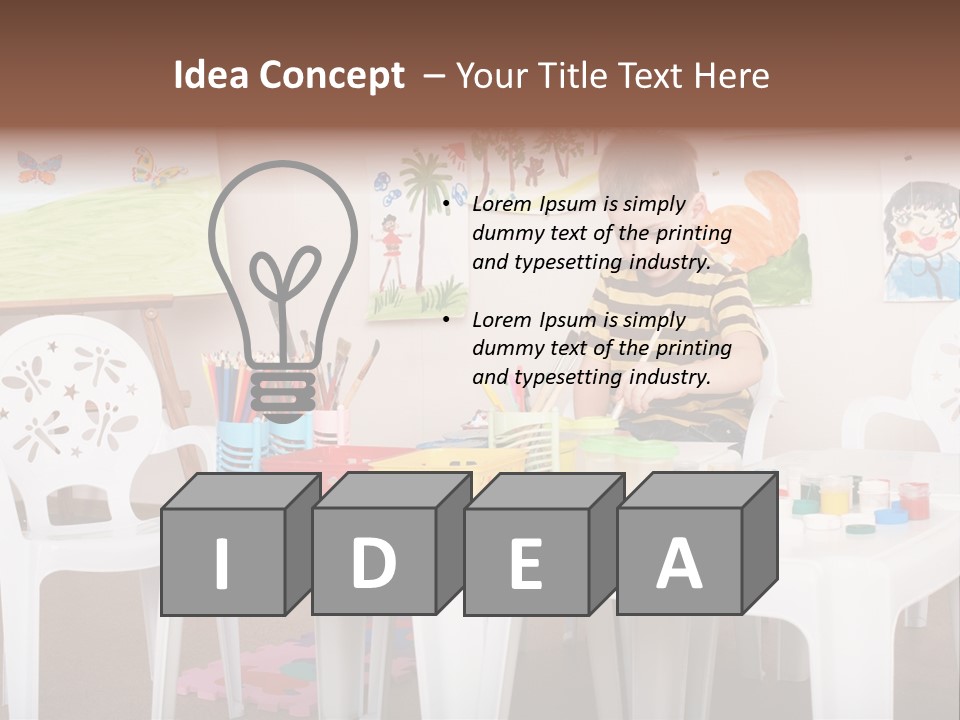 Boy Centre Art PowerPoint Template