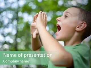 Little Boy Close PowerPoint Template