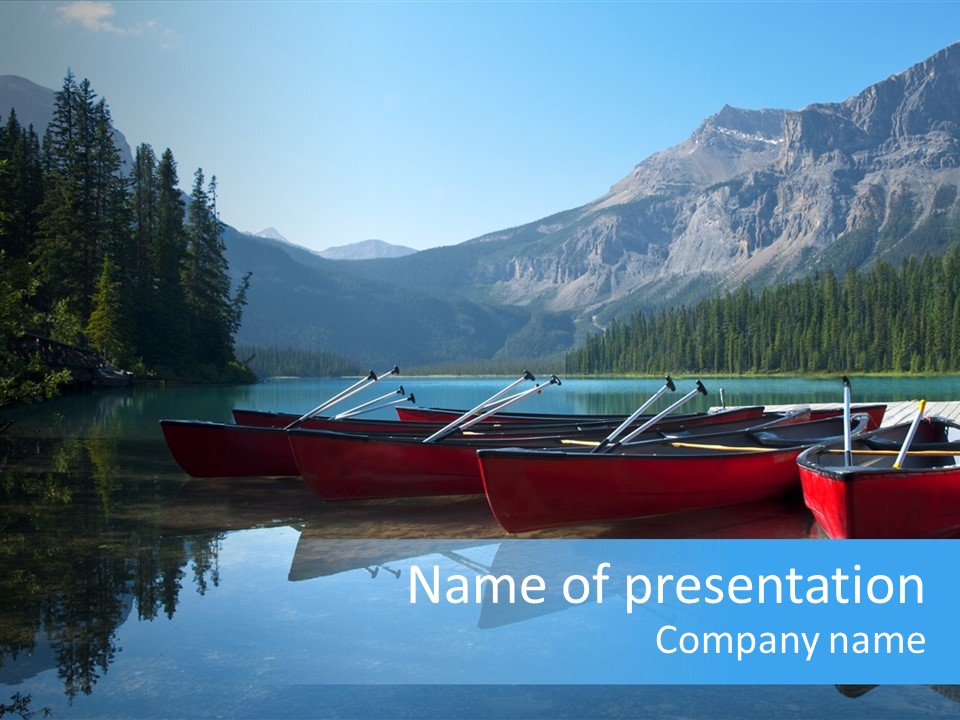 Outdoors Small Crafts Banff National Park PowerPoint Template