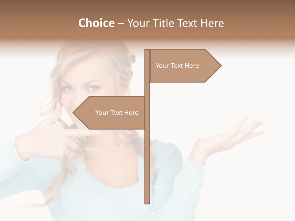 Nice Businesswoman Blonde PowerPoint Template