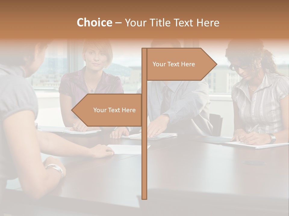 Woman Paper Application PowerPoint Template