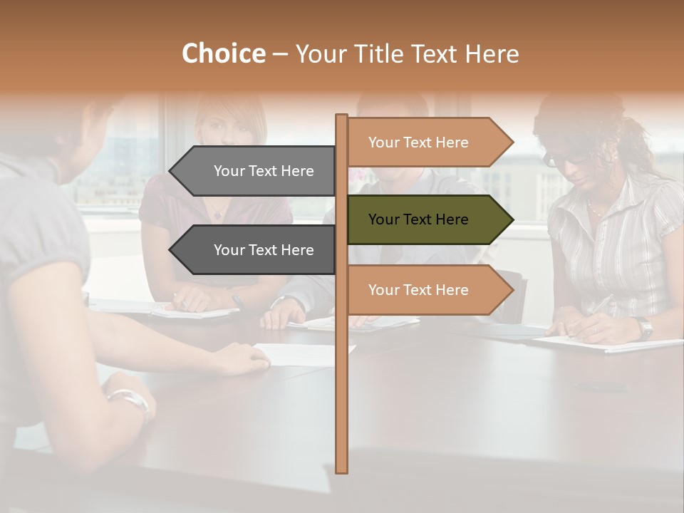 Woman Paper Application PowerPoint Template