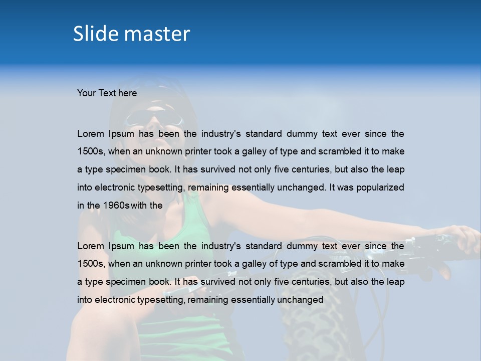 Girl Cycling Female PowerPoint Template