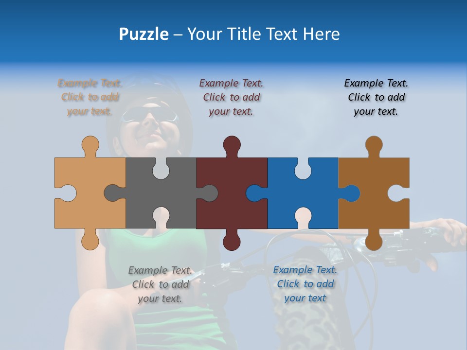 Girl Cycling Female PowerPoint Template