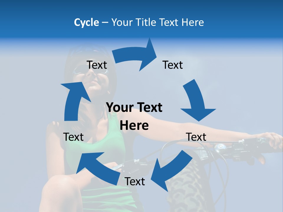 Girl Cycling Female PowerPoint Template