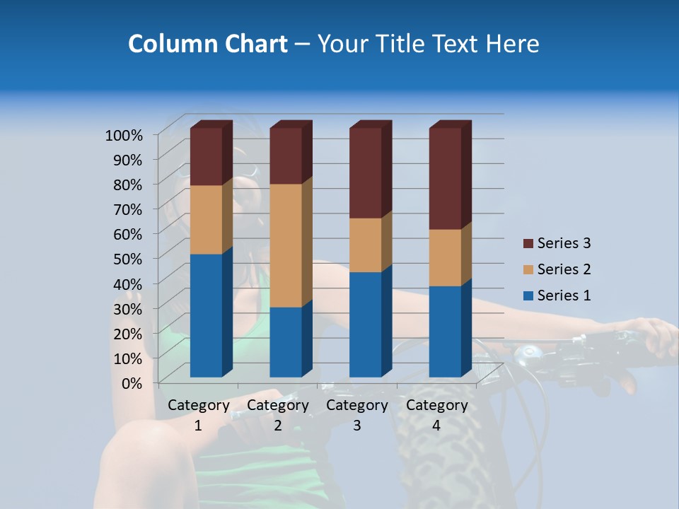 Girl Cycling Female PowerPoint Template