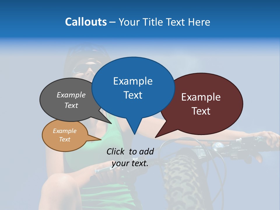 Girl Cycling Female PowerPoint Template