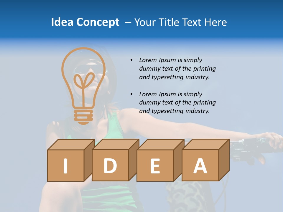 Girl Cycling Female PowerPoint Template