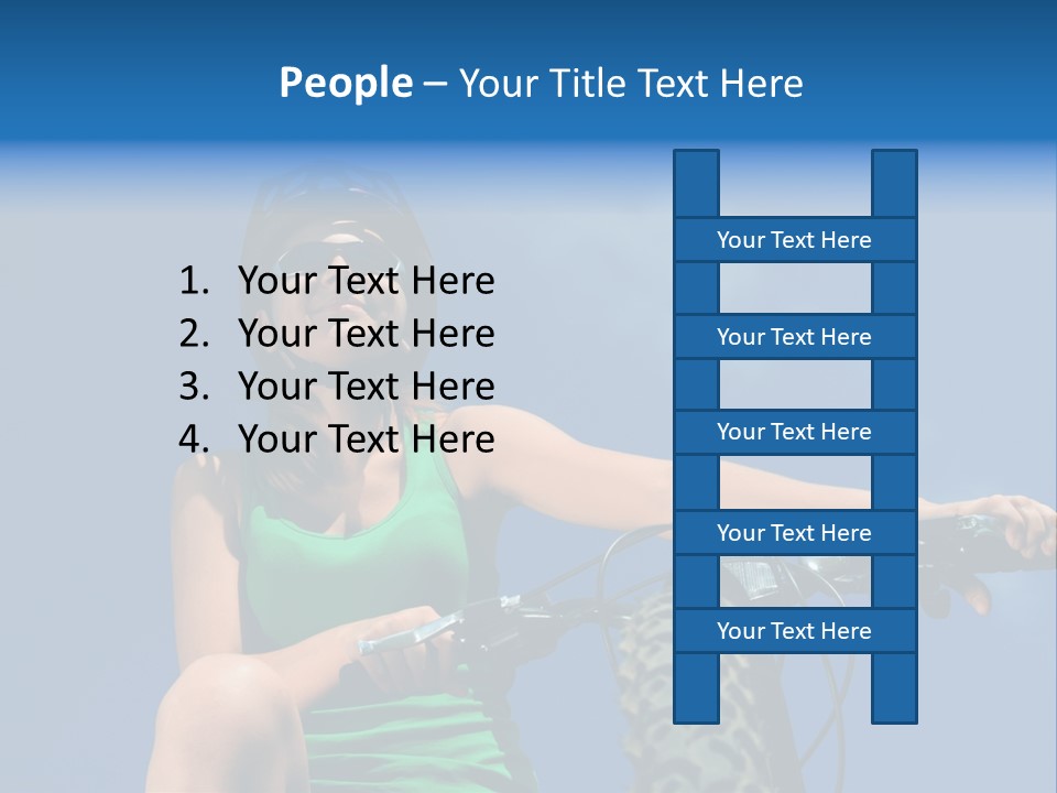 Girl Cycling Female PowerPoint Template