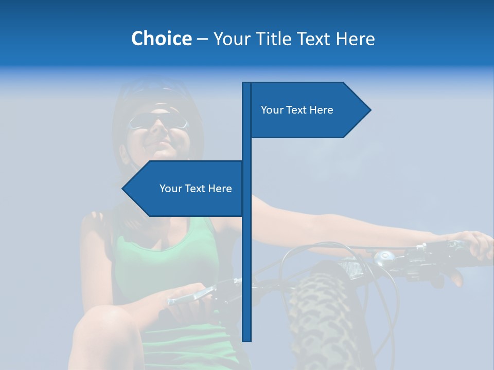 Girl Cycling Female PowerPoint Template