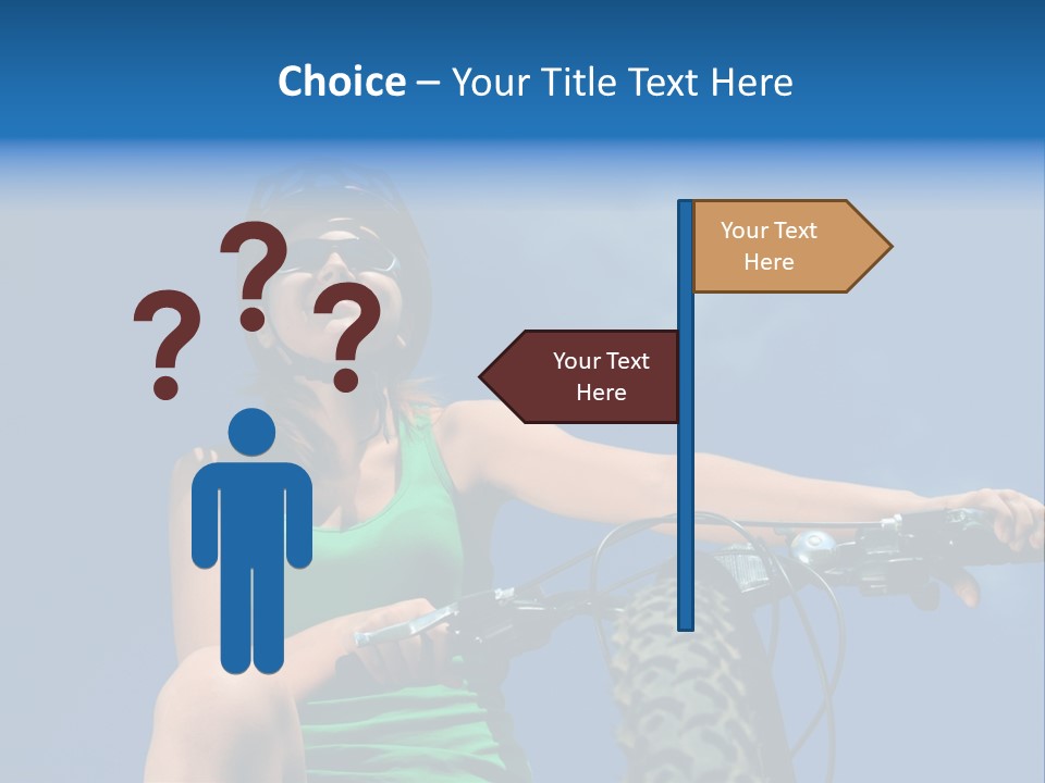 Girl Cycling Female PowerPoint Template
