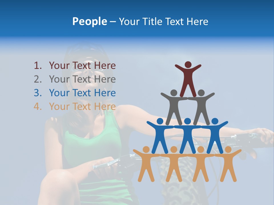 Girl Cycling Female PowerPoint Template