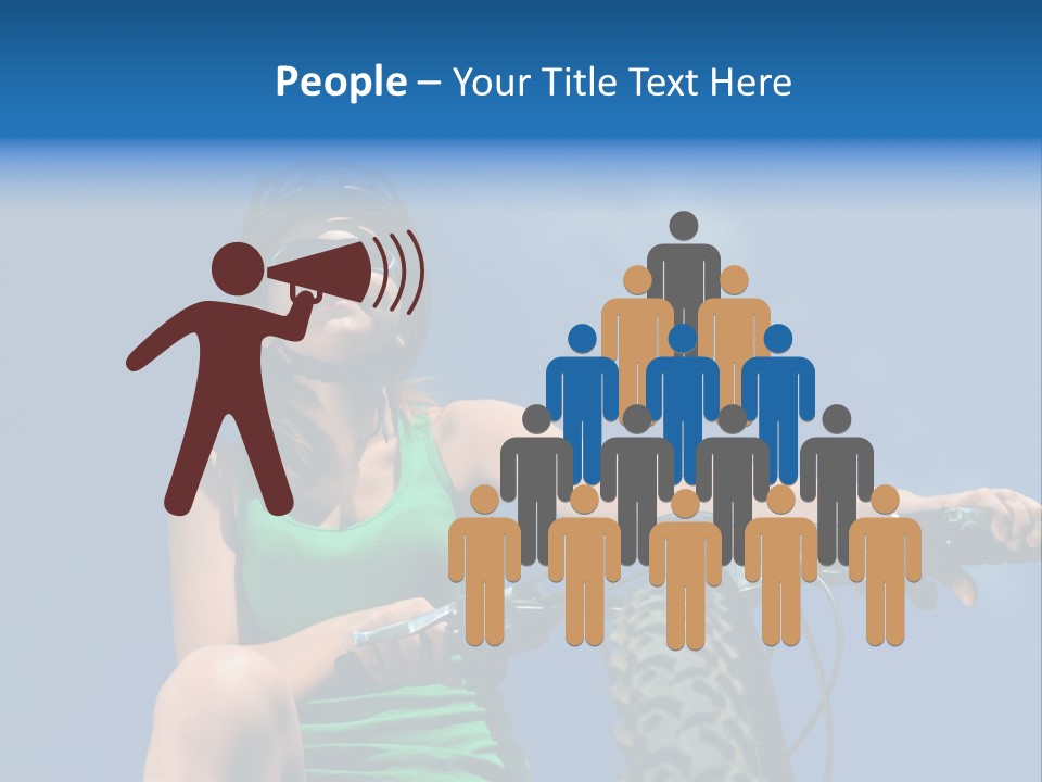 Girl Cycling Female PowerPoint Template