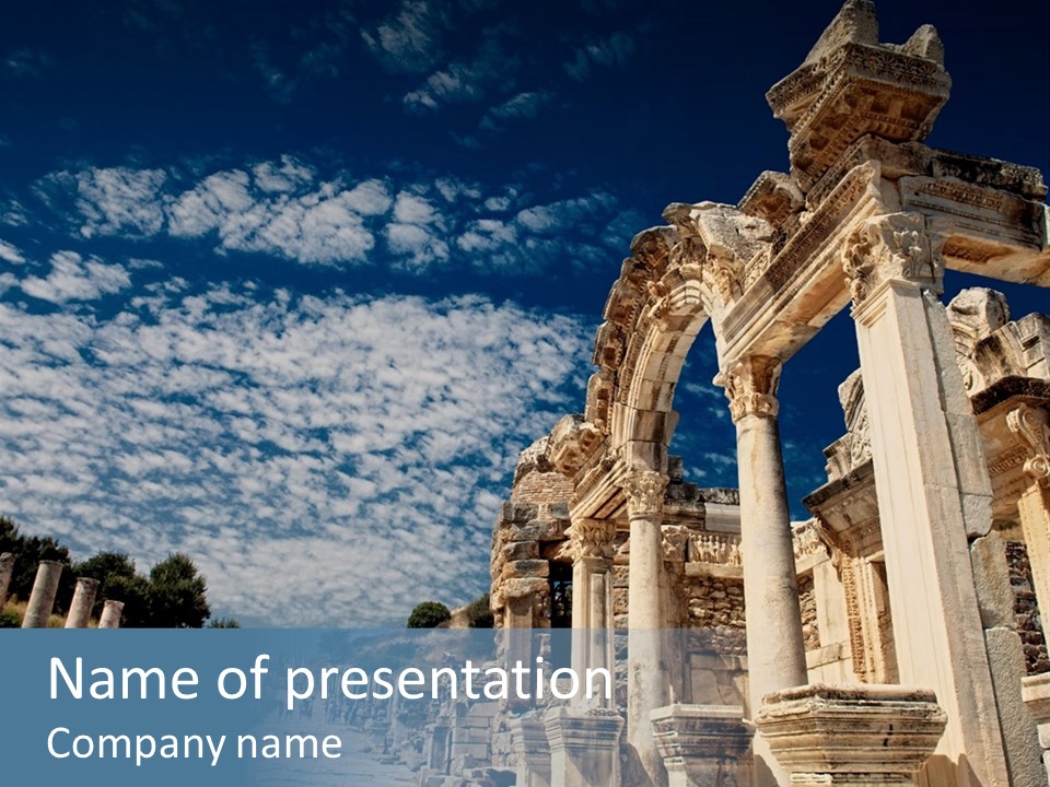 Columns East Selcuk PowerPoint Template