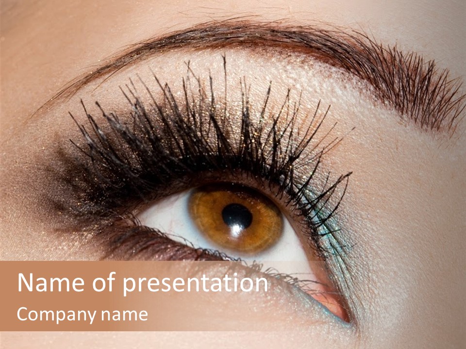 Beautiful Eyeshadows Cilia PowerPoint Template