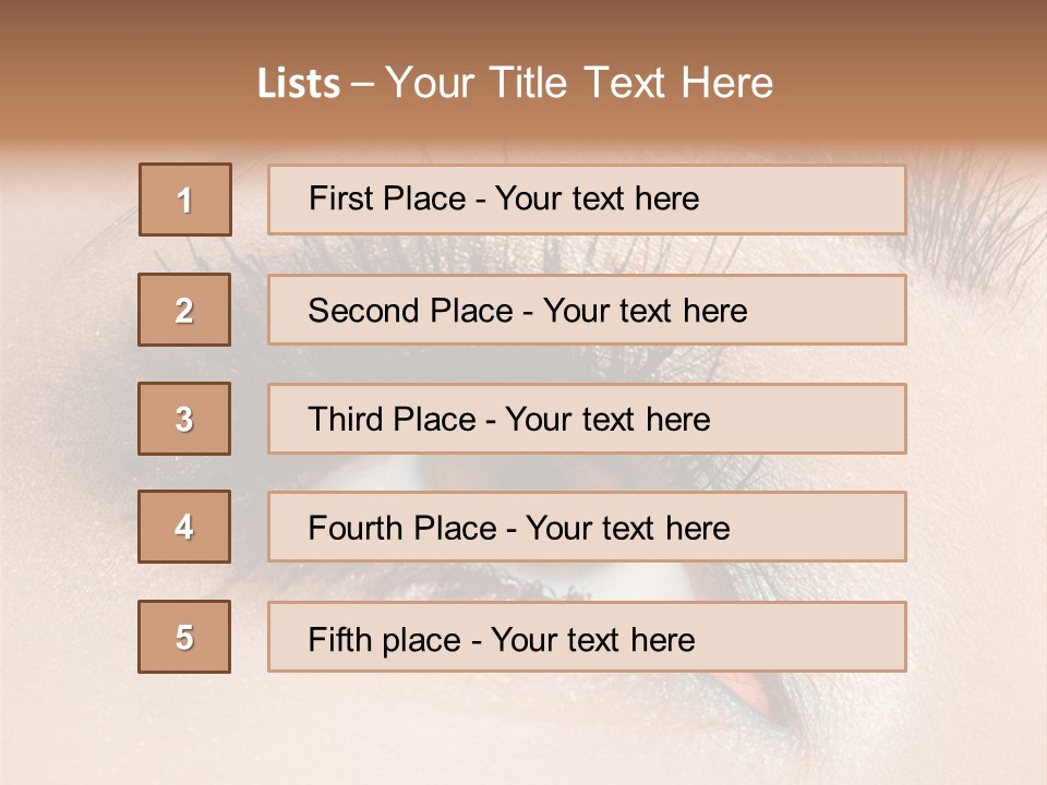 Beautiful Eyeshadows Cilia PowerPoint Template