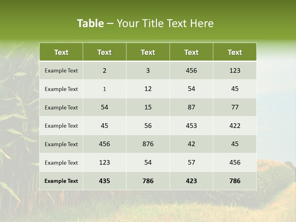 Blue Field White PowerPoint Template