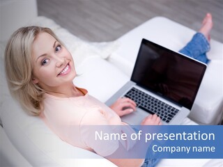 Notebook Web Female PowerPoint Template