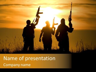 Terrorism Firearm Fighter PowerPoint Template