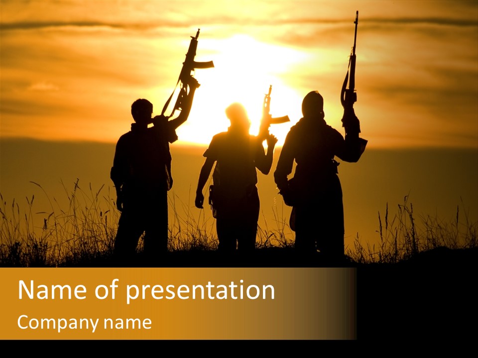 Terrorism Firearm Fighter PowerPoint Template
