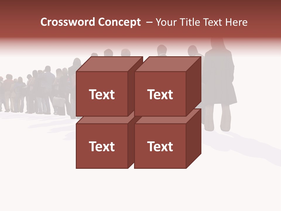 Illustration Woman One Way PowerPoint Template