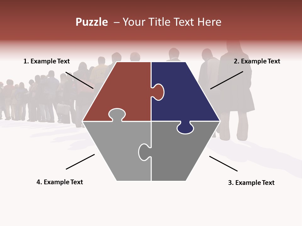 Illustration Woman One Way PowerPoint Template