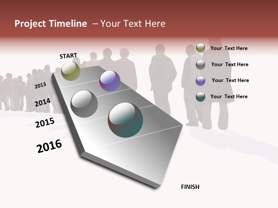 Illustration Woman One Way PowerPoint Template