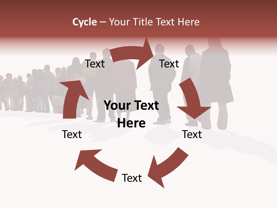 Illustration Woman One Way PowerPoint Template