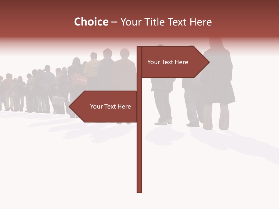 Illustration Woman One Way PowerPoint Template