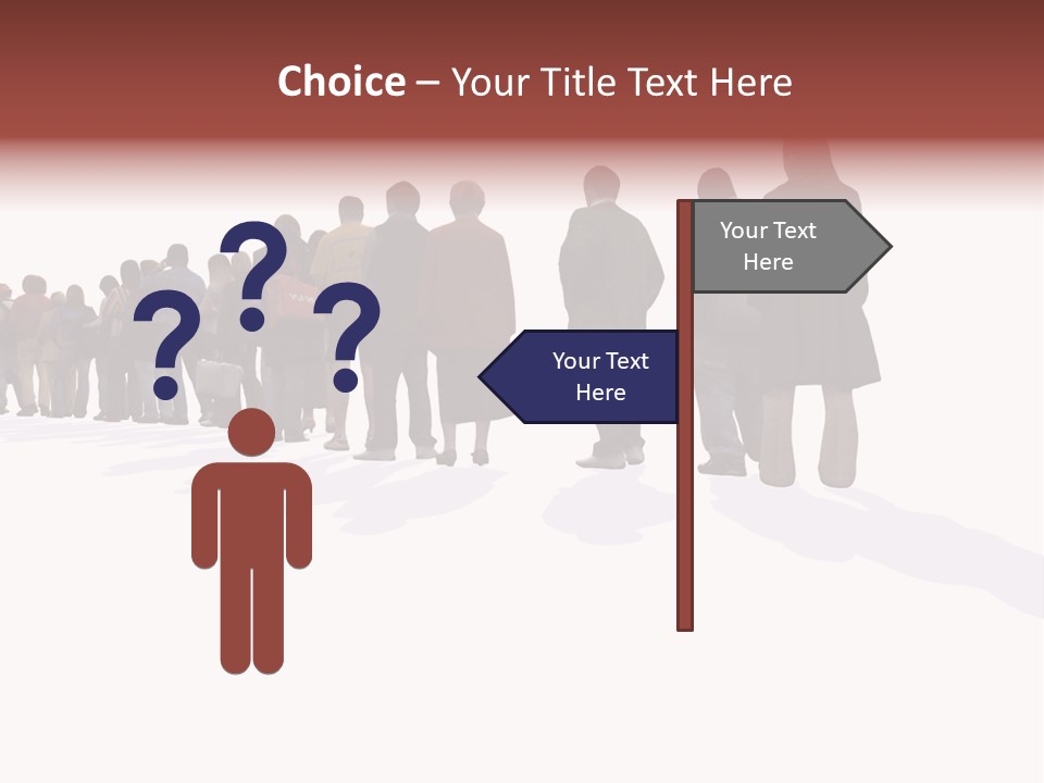 Illustration Woman One Way PowerPoint Template