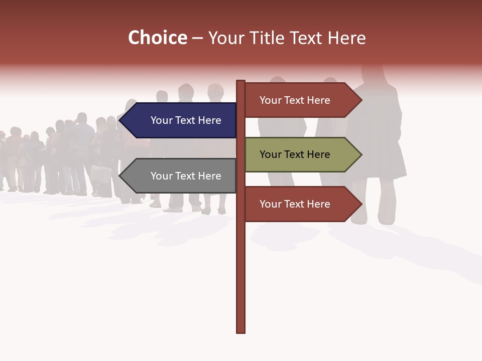 Illustration Woman One Way PowerPoint Template