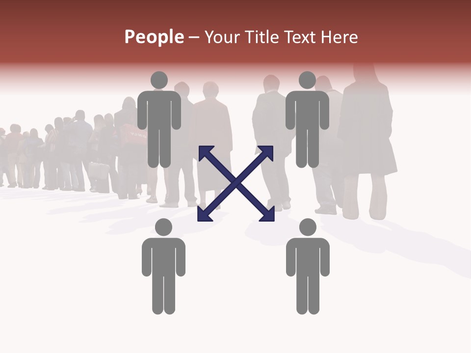 Illustration Woman One Way PowerPoint Template