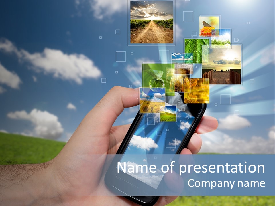 Sky Wireless Screen PowerPoint Template