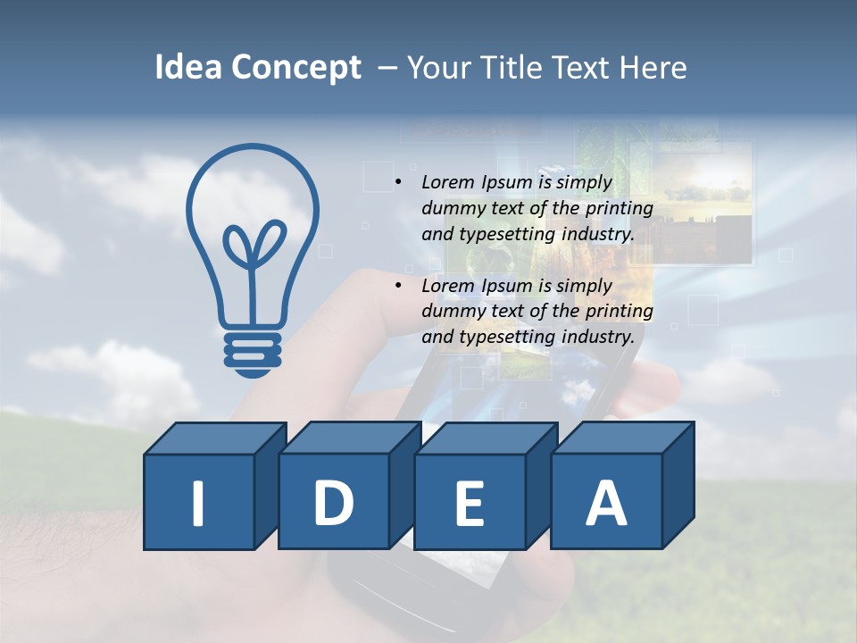 Sky Wireless Screen PowerPoint Template