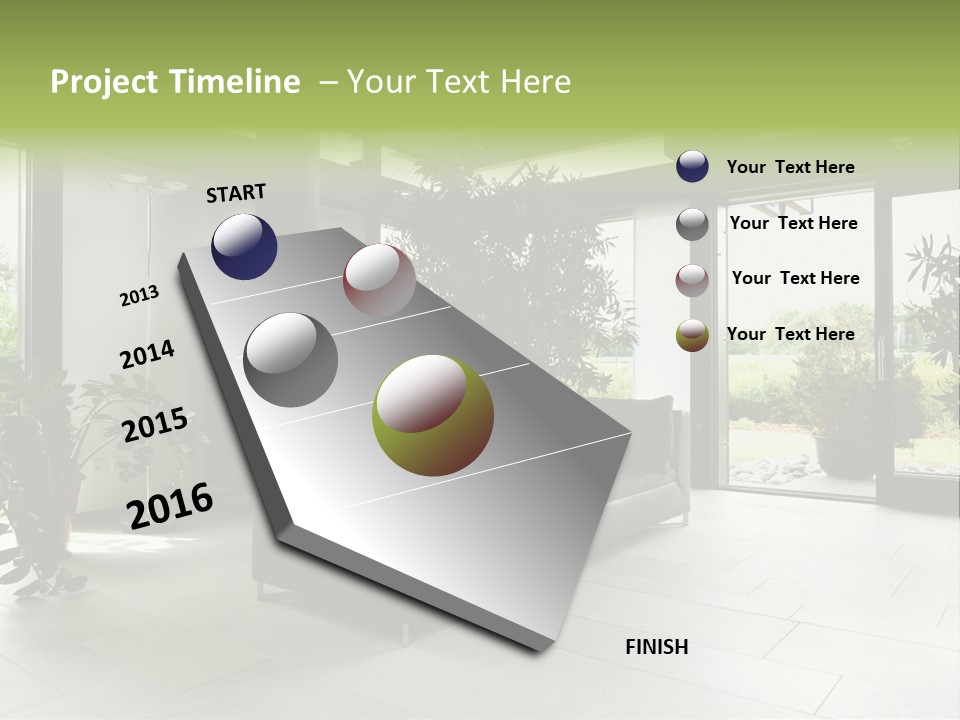 Living Black Apartment PowerPoint Template