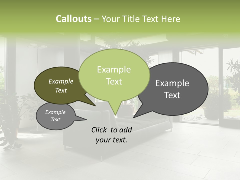 Living Black Apartment PowerPoint Template