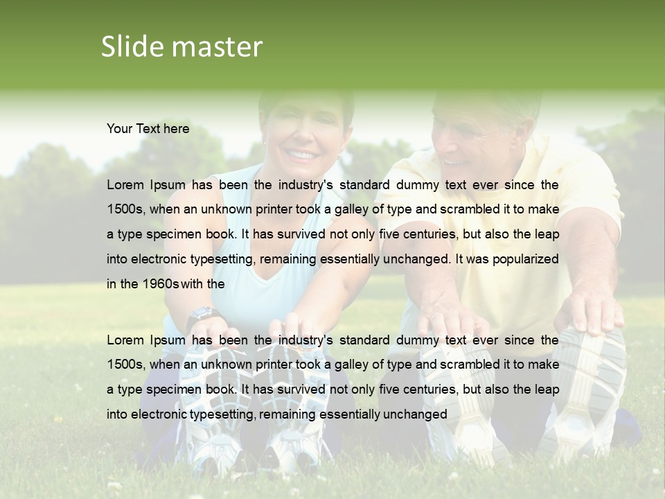 Mature Happy Gymnastics PowerPoint Template