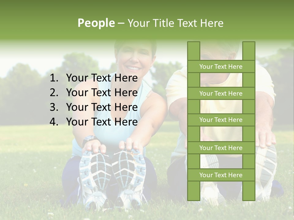 Mature Happy Gymnastics PowerPoint Template