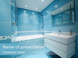 Shower Mosaic Sink PowerPoint Template