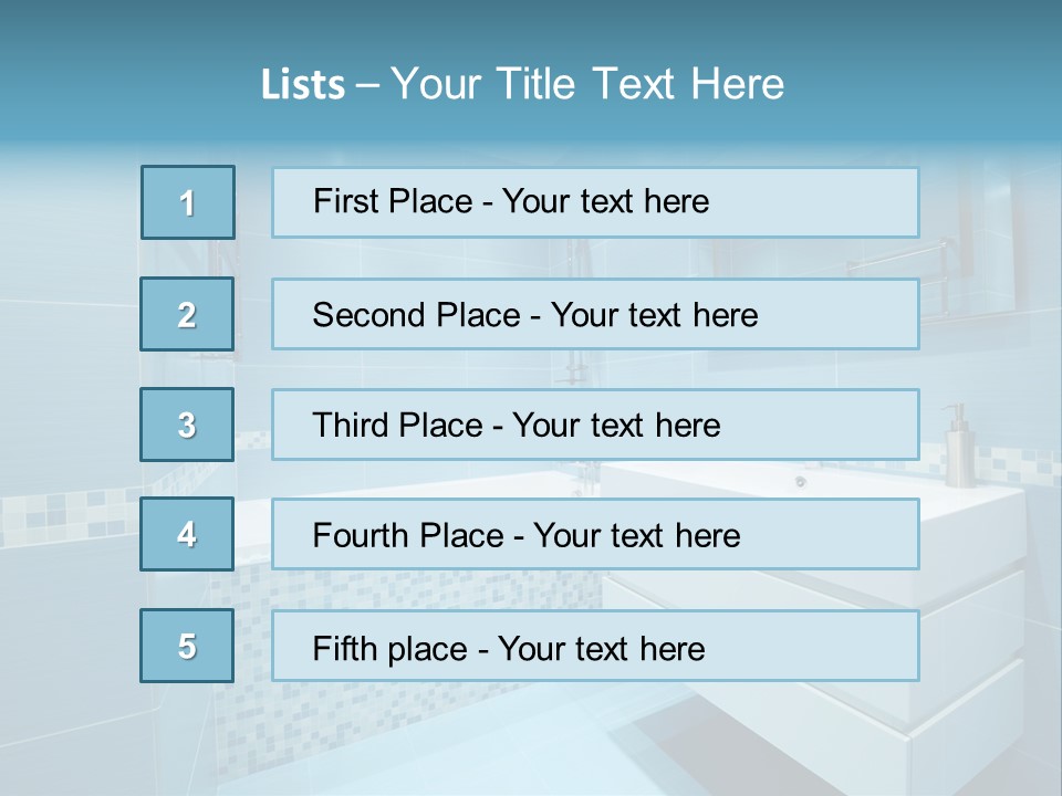 Shower Mosaic Sink PowerPoint Template