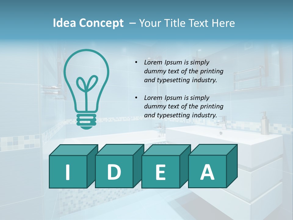 Shower Mosaic Sink PowerPoint Template