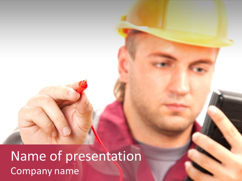 Construction Touch Helmet PowerPoint Template