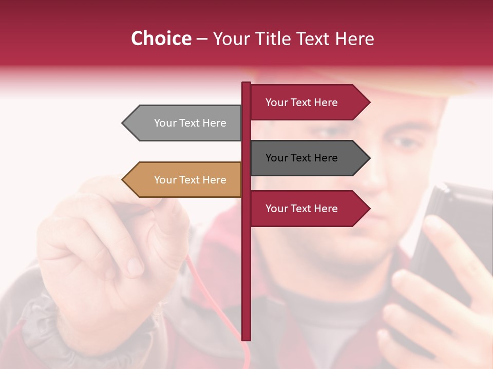Construction Touch Helmet PowerPoint Template