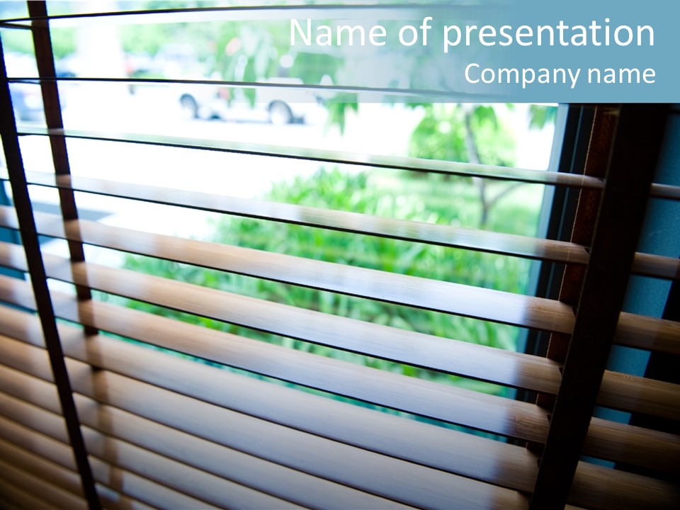 Through Green Blind PowerPoint Template