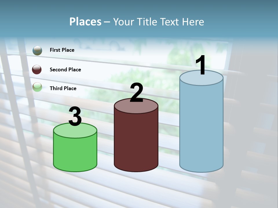 Through Green Blind PowerPoint Template