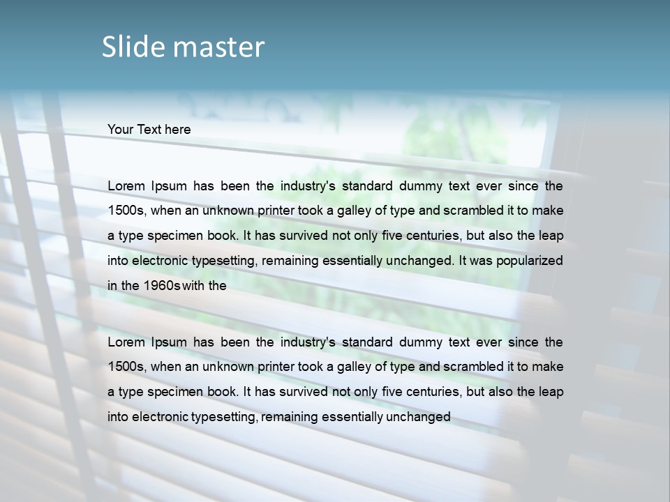 Through Green Blind PowerPoint Template