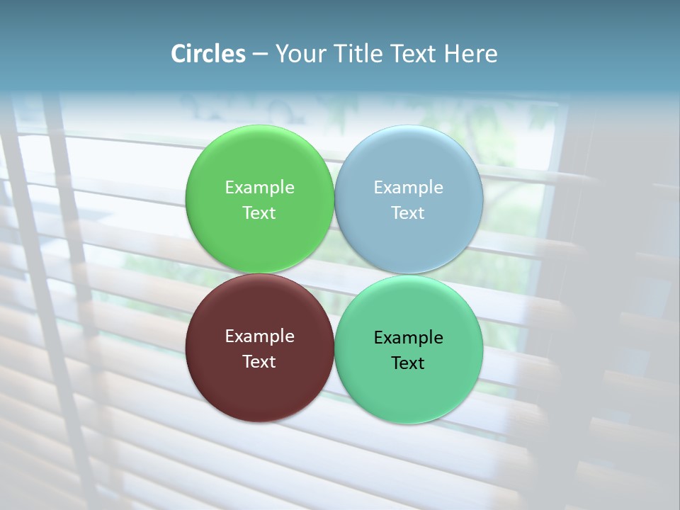 Through Green Blind PowerPoint Template