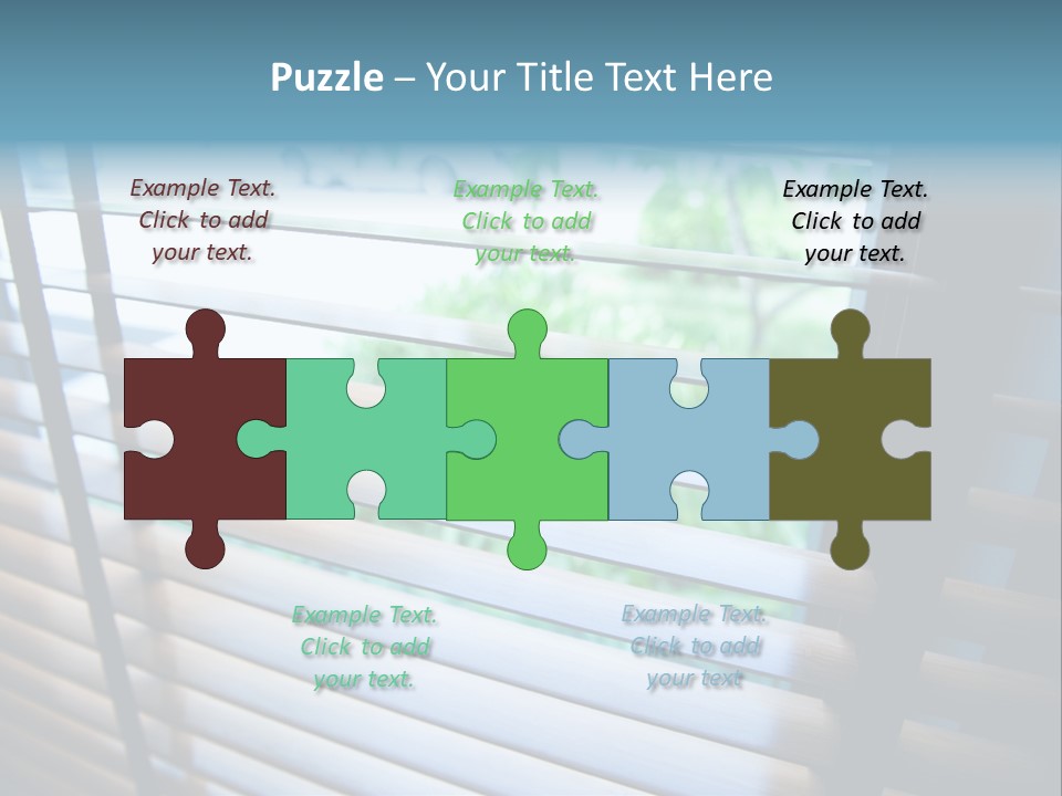 Through Green Blind PowerPoint Template