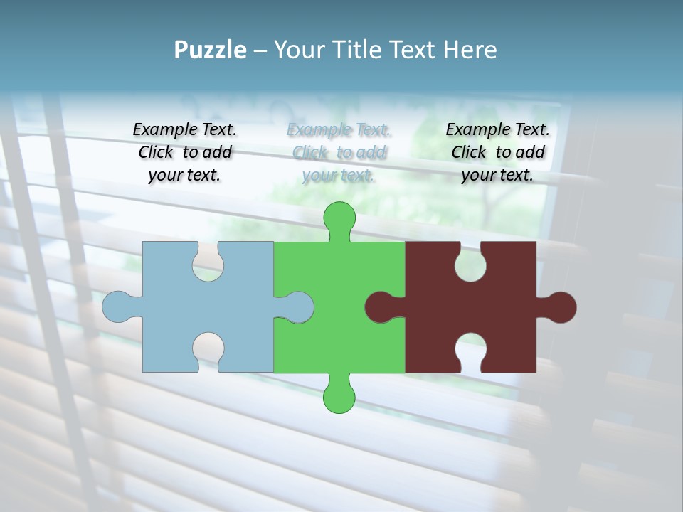 Through Green Blind PowerPoint Template