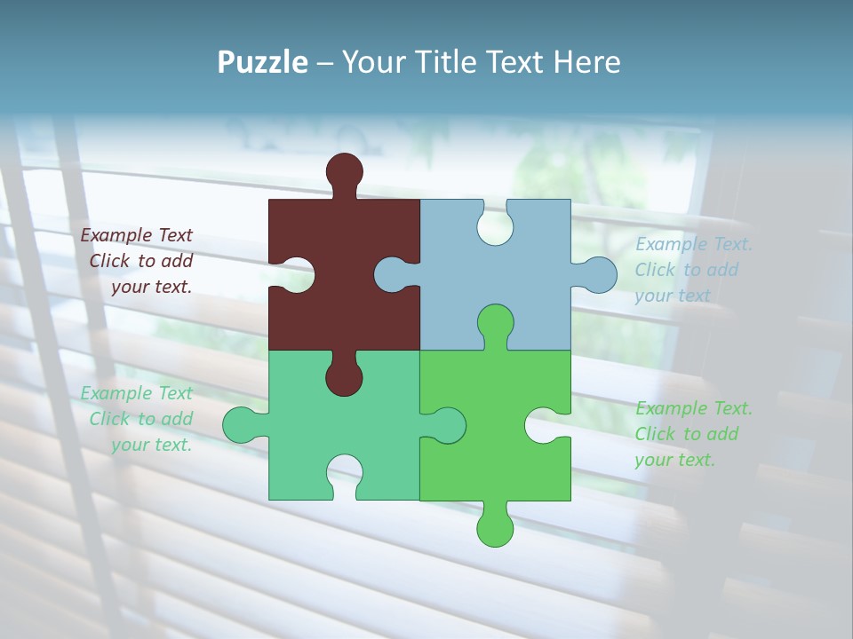 Through Green Blind PowerPoint Template